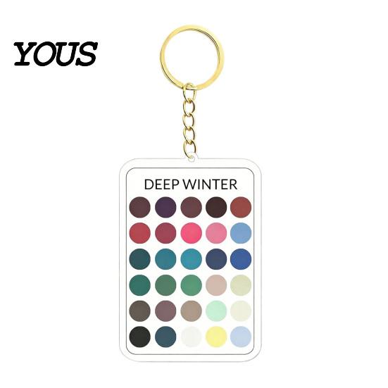 Wardrobe Color Matcher 2Pcs Palette Keychain Pendant, Clear Acrylic Season Analysis Swatches Matching Tool Keychain, Card, Gifts for Fashion