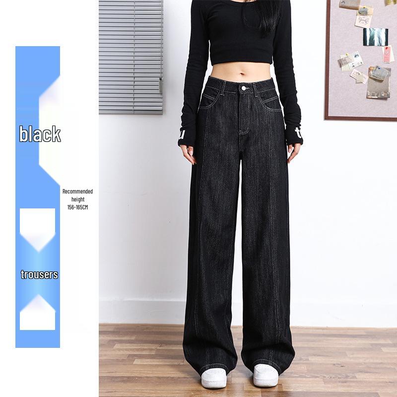 

Женские джинсы деним с высокой посадкой, широкими штанинами и стройнящим эффектом - Коллекция Лето 2025 2XL