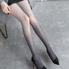 Gradient Black Open Crotch Silk Stockings: Anti-Snag, Fleece-Lined, Thin Style Pantyhose for Spring & Autumn
