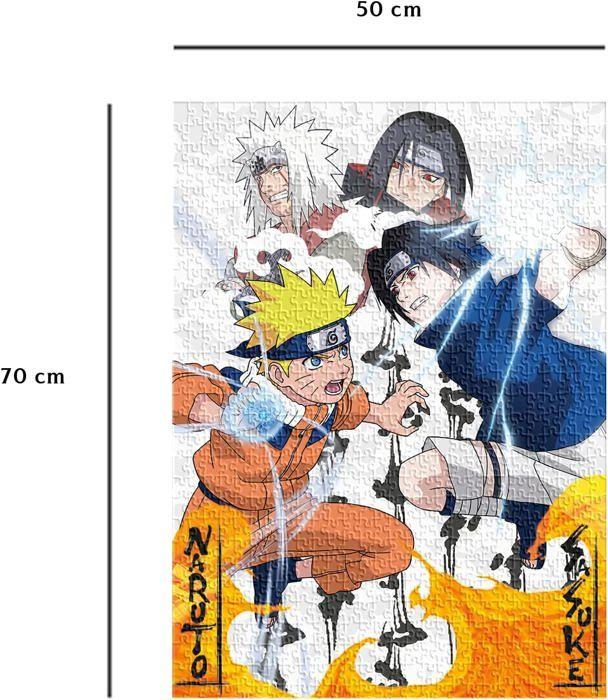 Puzzle 1000 Pièces - Nathan - Naruto Vs Sasuke - Blanc - Adulte - 70 X 50 Cm