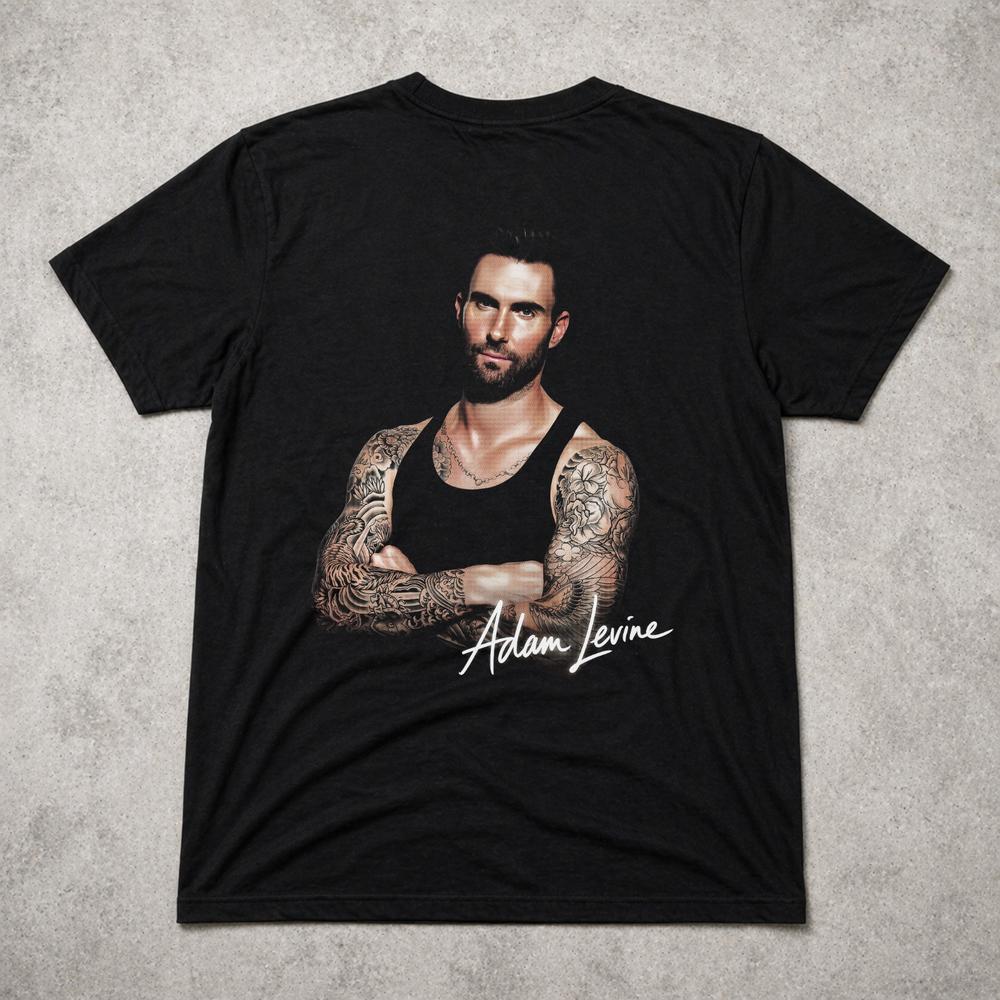 Adam Levine T Shirt Tattoo Graphic Tee Maroon 5 Pop Music Adults Kids 2XL
