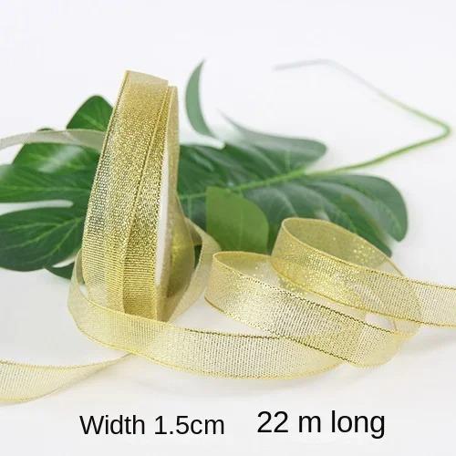 25yards/roll Gold Silver Metallic Glitter Ribbons for Apparel Garment DIY Accessories Crafts Sewing Fabric  Supplies Gift Wrap