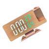 Large Display Wood Pattern LED Alarm Clock with Rotating Projectors And Temperature Humidity Display Snooze Function