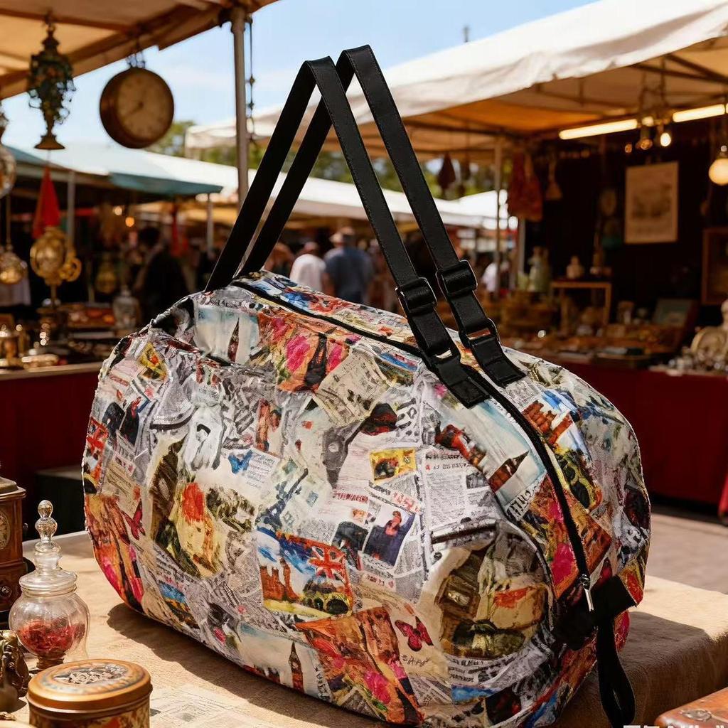 Miljövänlig japansk hopfällbar axelväska – Bärbar, Förstärkt matkasse & Resväska