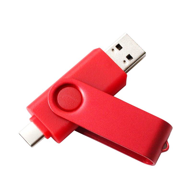 Custom Metal Dual-Head USB Flash Drive - Large Capacity with Logo Printing, Compatible with Computers and Mobile Phones