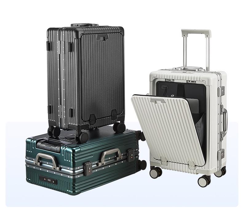 Multi-Purpose Business Trolley Suitcase with Laptop Compartment and Cup Holder