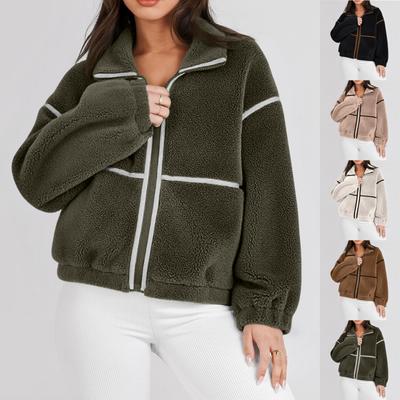 Women's Fashionable And Comfortable Regular  Thick Collar Coat Top Plush Warm Coat