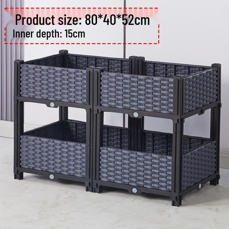 Large Plastic Flower and Vegetable Planting Box for Balcony, Courtyard, or Rooftop Gardens