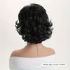 Women Synthetic Black Wigs With Bangs Short Curly Wigs for Daily Cosplay Natural Fluffy Hair Heat Resistant Fiber