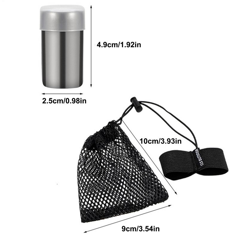 Small Camping Salt Shaker 2pcs Portable Salt And Pepper Containers Stainless Seasoning Bottles With Lid For Outdoor Cooking