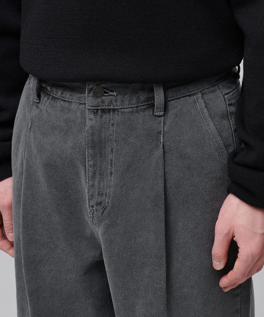Musinsa Standard Belted Semi-Balloon Denim Pants [Gray]