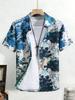 Hawaiianisches Blumen-Kurzarmhemd, Ideal für legere Sommerkleidung