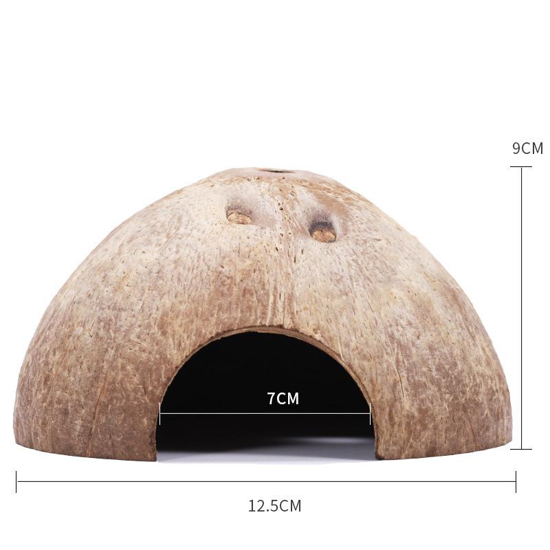 Reptile Coconut Cave Turtle Coconut Cave Reptile Hiding Cave Natural Coconut Shell Turtle Aquarium Hide House Decor