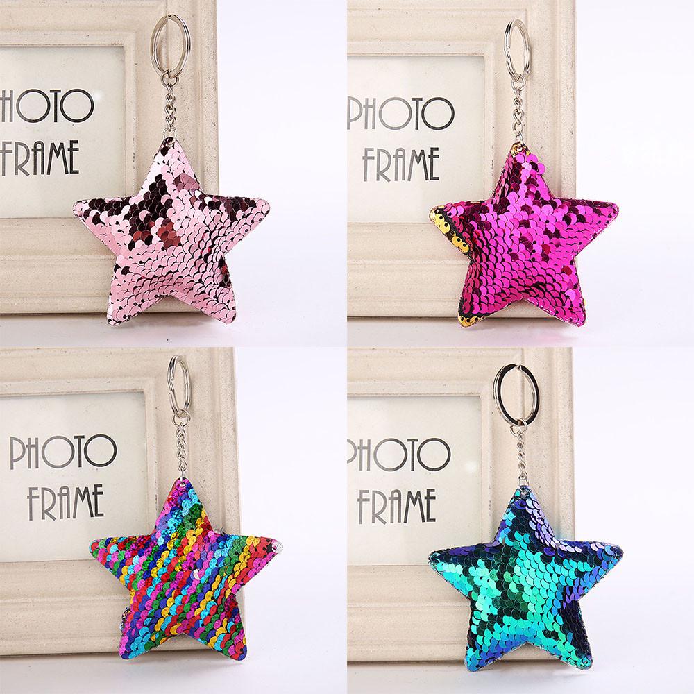 Fashion Star Sequin Keychain Keyring Sequin Pendant Gift Keychain
