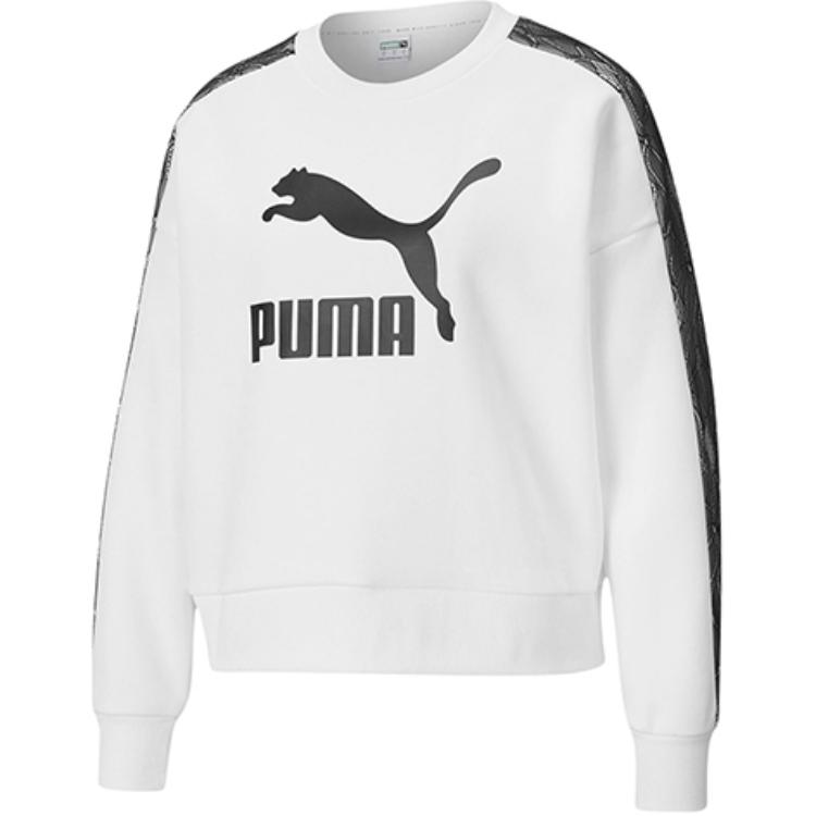 

Puma Luxe Contrast Logo Print Толстовка на флисовой подкладке Женская толстовка Белый 530306-02 XS