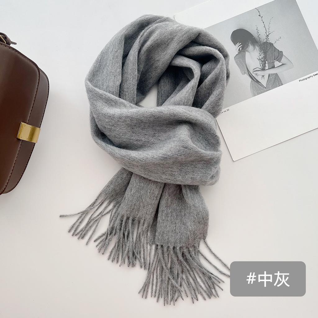 High Quality 100% Wool Wraps Female Male Solid Classic Muffler Women Man Scarves  Autumn Winter Soft Warm Casual Couple Scarf