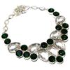 Chrome Diopside, White Topaz 925 Sterling Silver Jewelry Necklace 18" SU-9789