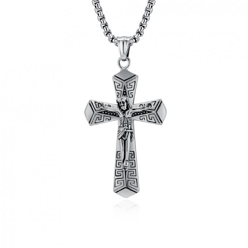 

Retro Punk Style Personalized Cross Titanium Steel Necklace Hip-hop Trendy Fashion Outfit Matching Accessories