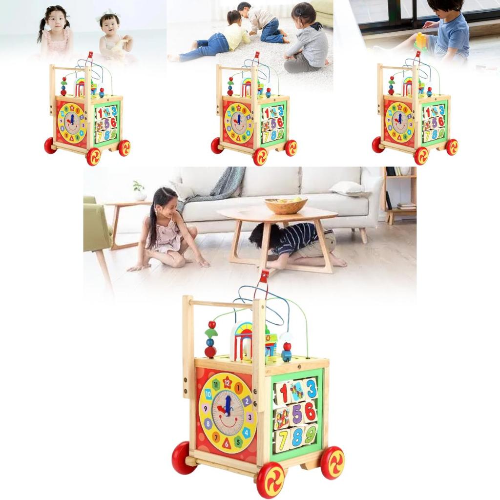Wooden Childrens Learning Walker With Multifunction For Early Development
