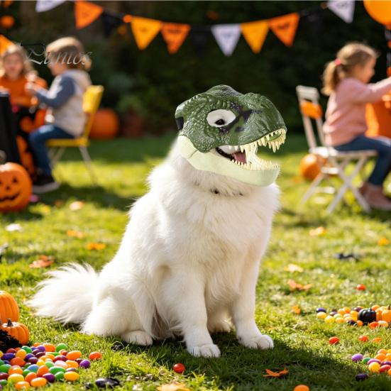 Parent Child Interactive Play Toys Realistic Dinosaur Mask, Moving Jaw Costume Mask for Human Theme Party Dress Up Supplies Pet, Novelty Cosplay