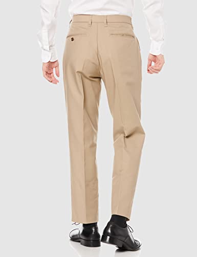 Konaka VICTORY ROAD Casual Pants, Men's, VR912912C-33, Beige x Solid, W88, Cotton Pants, Stretch Material, All-Season Wear, Solid Color