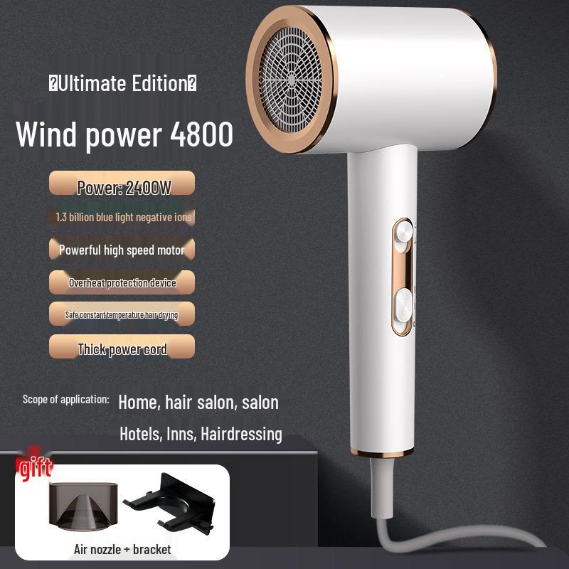 High Power Blue Light Negative Ion Hair Dryer with Strong Wind