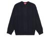 Applique Cable Knit Sweater Black