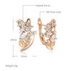 Fashion Natural Zircon Earrings Women  Rose Gold Color Banquet Symmetry Flower Earrings Statement Jewelry Crystal Gift