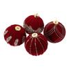 4pcs Velvet Christmas Ball Ornaments Glittering Flocked Hanging Ball Decorations Xmas Tree Baubles  Christmas Party Layout 10 Cm