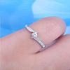 Twisted Arm Zircon Wedding Ring - Elegant White Gold Finger Ring for Women