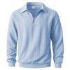 Men's Cable Knit Half-Zip Polo Sweater, Casual Long Sleeve Knit Top