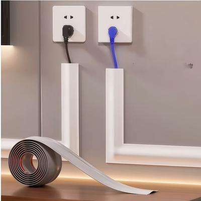 1pc 2mX55mm Cable Cover Protector PVC Self-Adhesive Wire Protection Strip Wear Resistant Prevent Trip Wall Floor Wire Organizer