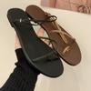 2025 spring and autumn new fashion versatile round head winding belt fashion women's sandals women