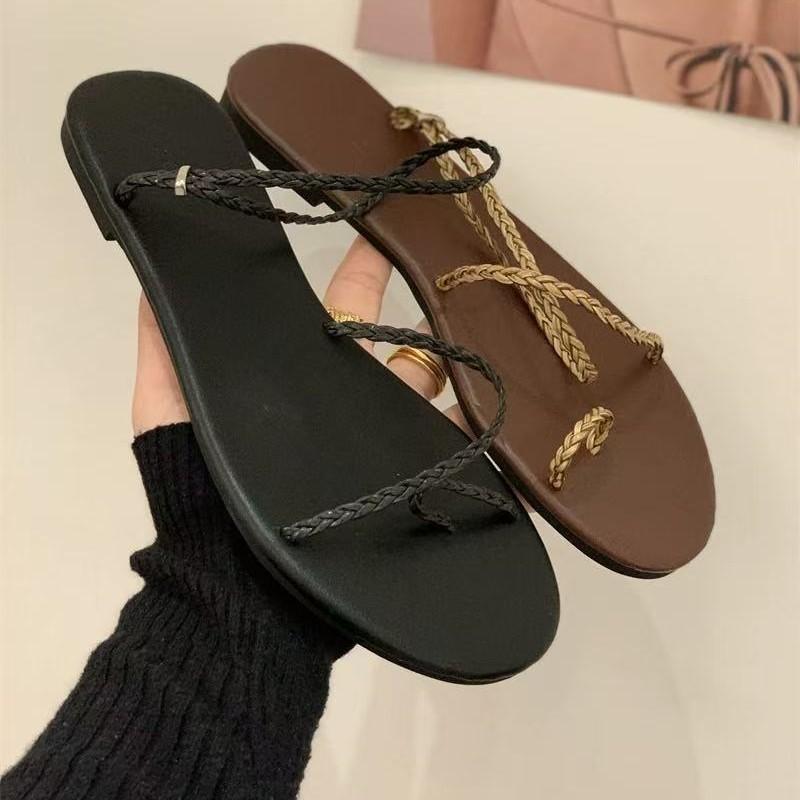2025 spring and autumn new fashion versatile round head winding belt fashion women's sandals women