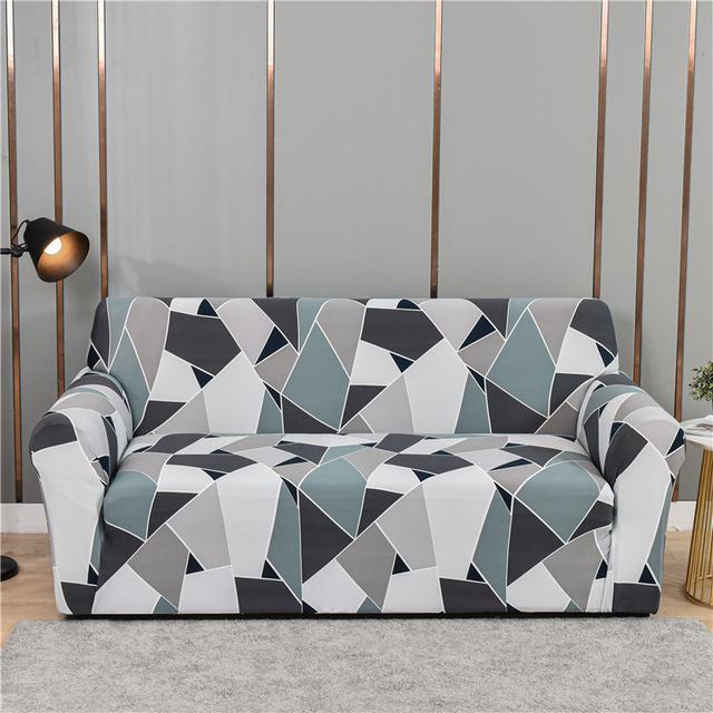 Geometrische große Sofabezüge für Wohnzimmer Ecke Chaiselongue Couch Schonbezüge elastische Sofaschutz Stuhl Sesselbezug 1 Stück