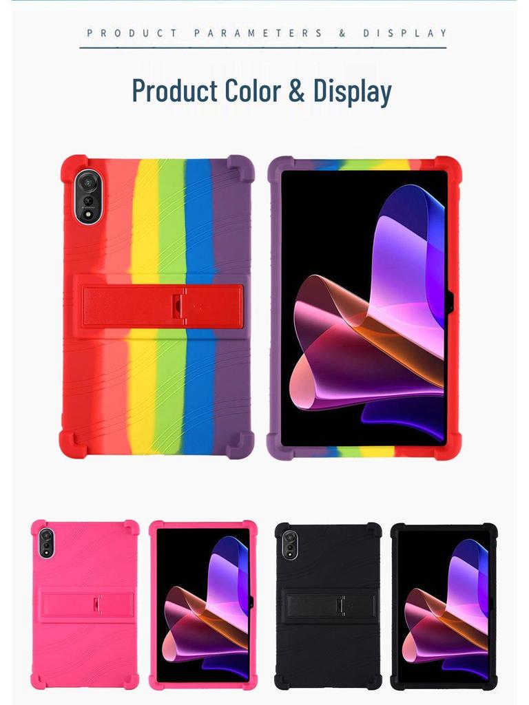 Blackview Mega 2 Tablet Case 2024, 12" Drop-proof Silicone with Stand