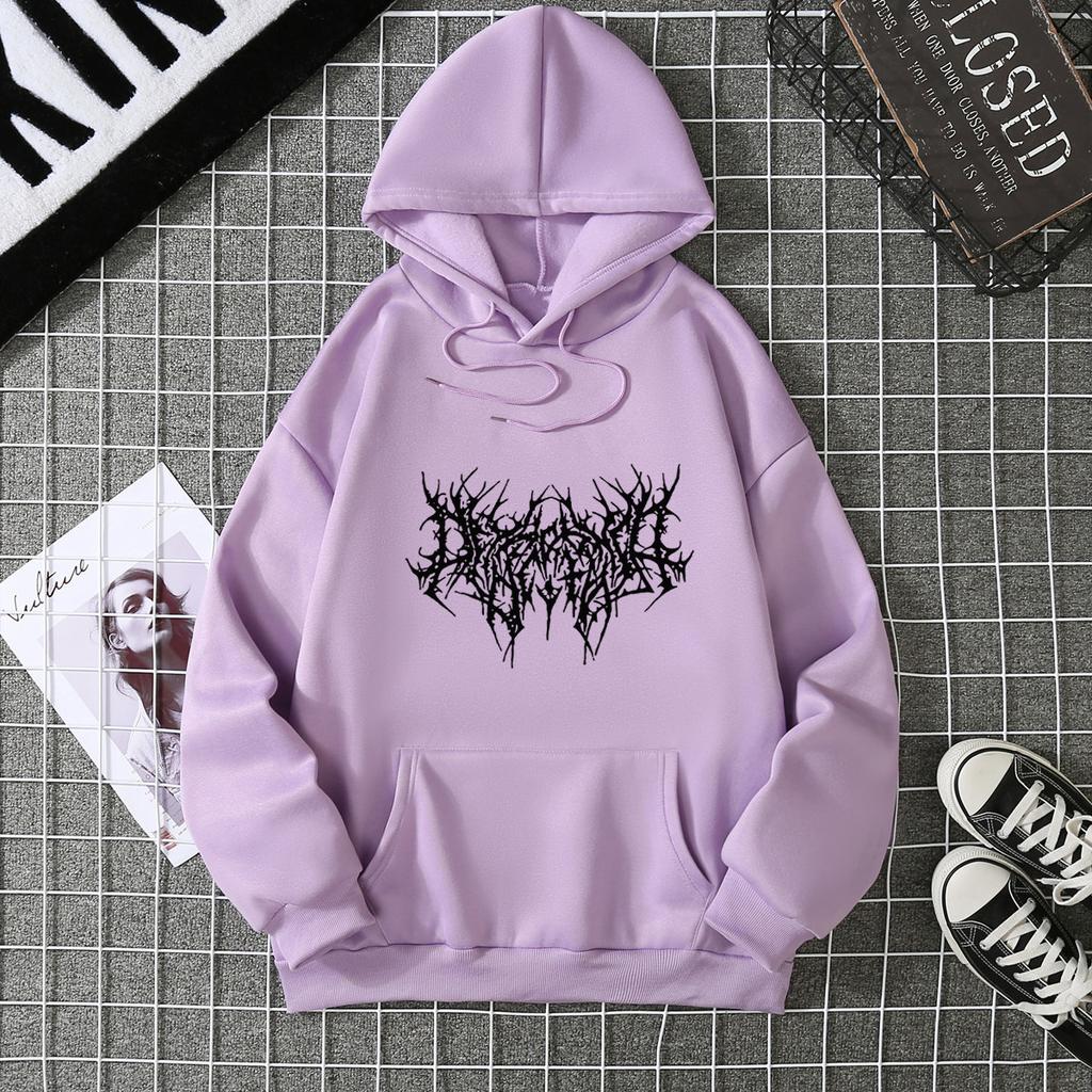 Fleece Hooded Sweater Women's European and American Style American Autumn and Winter Pattern Printing Loose 2025 Student Jacket