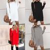 Ultra-soft Women Warm Knitted Long Sleeve Dress Perfect For Autumn And Winter