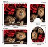 4-Piece Set 3D Printed 180x180cm Waterproof Shower Curtain With Hooks Bathroom Floor Mat U-Shaped Mat Toilet Cover Mat For Home