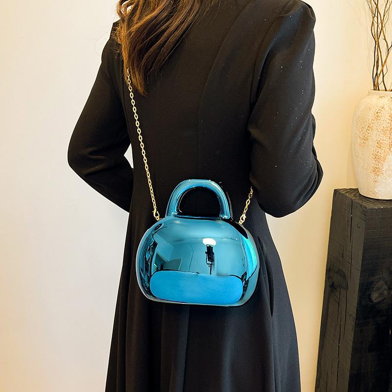 Women's bag personalized special-shaped glossy acrylic bag 2025 new Mori candy-colored portable messenger shell bag