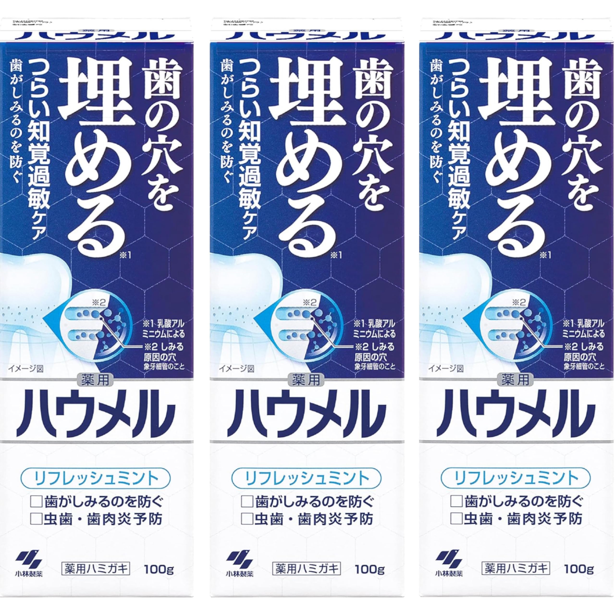 

[3 pieces] Haumel Toothpaste for filling holes in teeth, sensitive teeth care, 100g x 3 pieces