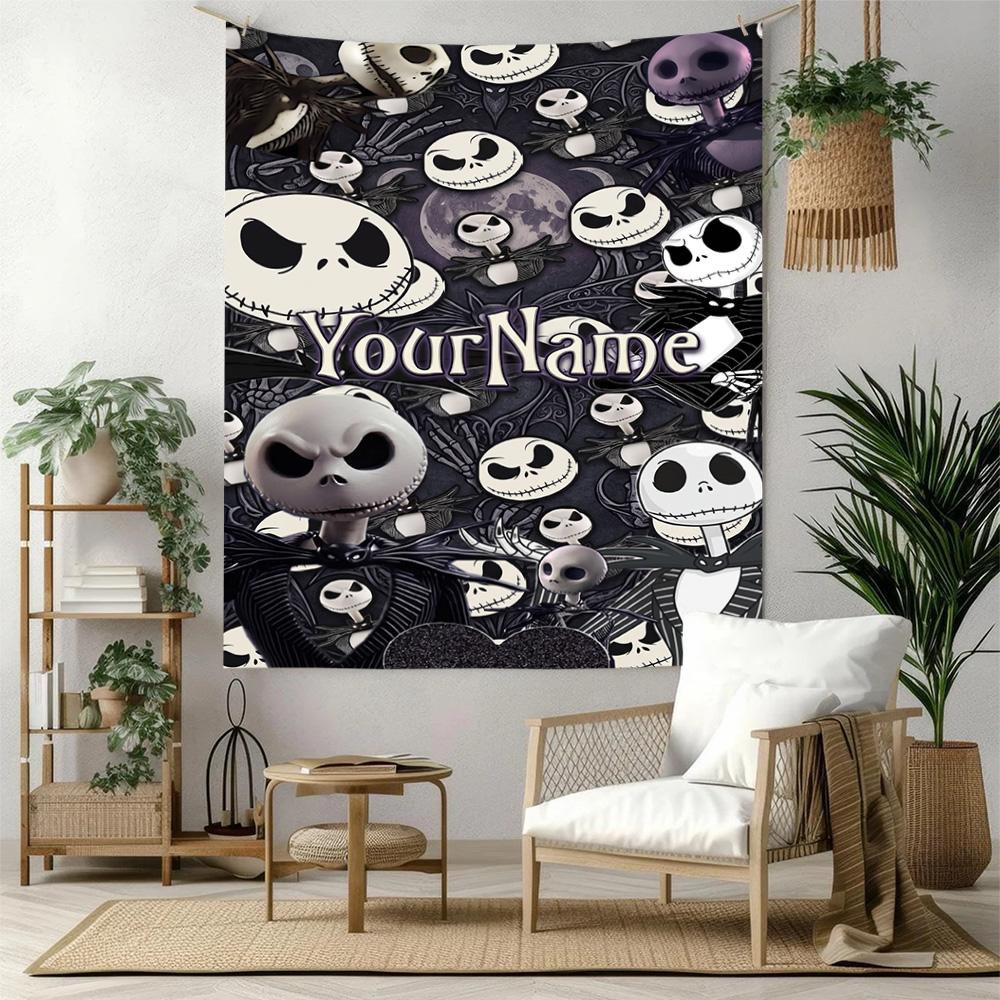 Christmas Nightmare Custom Your Name Wall Decor Tapestry Art For Pet Memorial Birthdaywedding Party Backdrop Family Gift