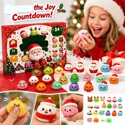 3D Christmas Advent Calendar with Round Toys for Kids