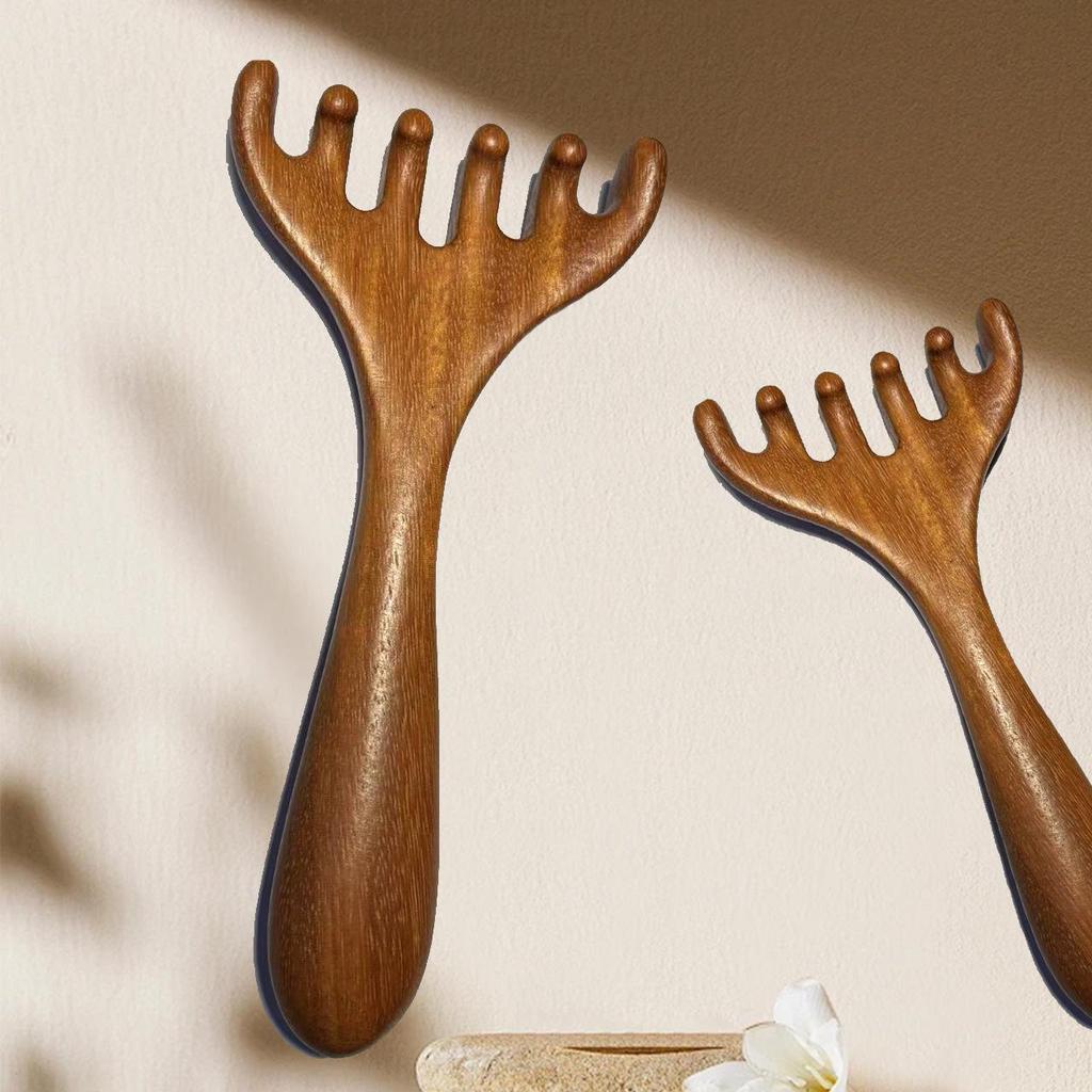 Antler Massage Comb | Scalp, Neck, Eye, and Face Gua Sha & Scraper with Five-Claw Design