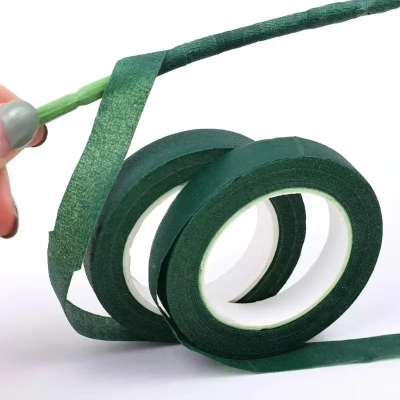 Blumenstrauß Floristenband DIY Künstliche Blumen Sträuße Band Selbstklebendes Wickelband Grünes Band für Hochzeitsfeier Dekorationsbedarf