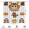 Whimsical Monkey Shower Curtain Set: Waterproof Fabric, Cute Animal Print Decor For Bathroom, Perfect Gift Idea (White Backgroun