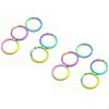 10 Pieces Split Key Rings, Round Metal Keyring, Ion Rainbow Color Keychain Findings for Lanyards