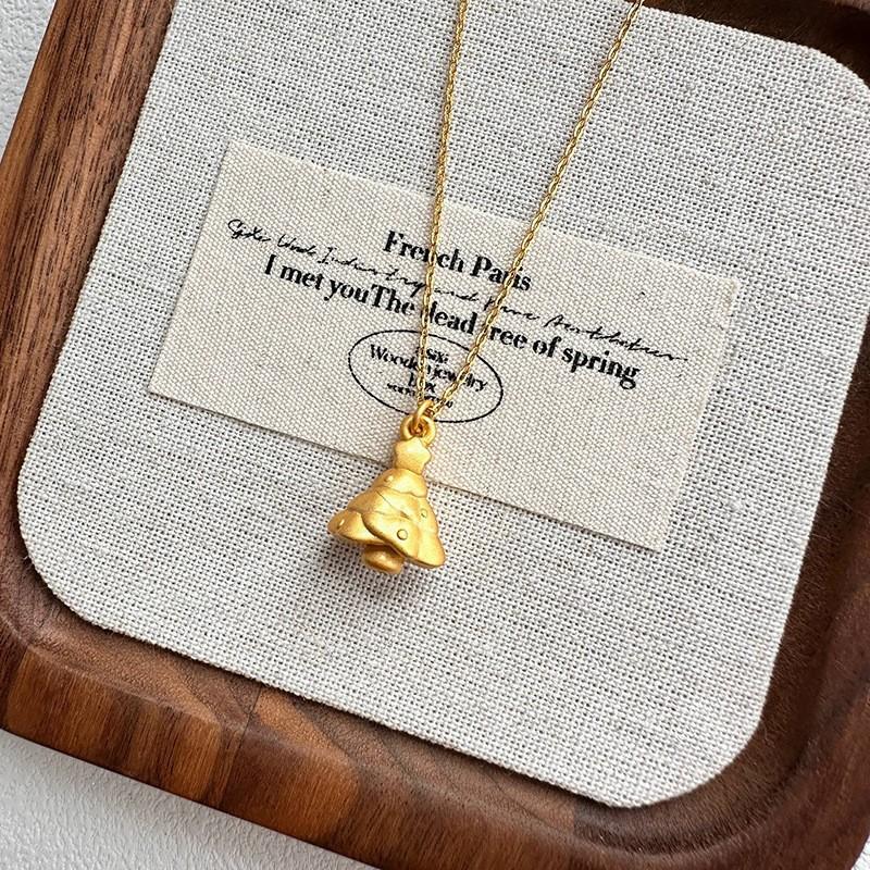 New Chinese High-end Golden Fringed Necklace Female Retro Coin Gourd Exquisite Collarbone Chain Light Luxury Niche Neck Chain