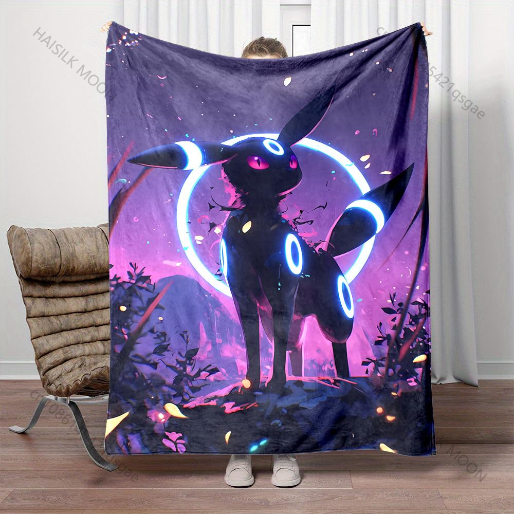 Multiple Sizes Pokemon Umbreon Printed Warm Soft Flannel Material Suitable for All Seasons Deluxe Gifts for Adults and Children
