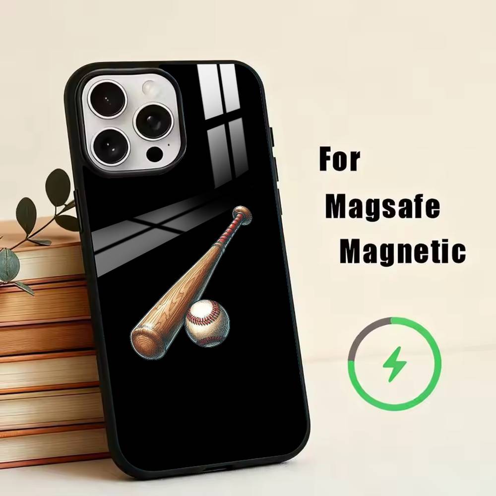

Baseball Graffiti Painting Phone Case For iPhone17,16,15,14,13,12,11 Plus,Pro Magnetic with Magsafe Wireless Charging iPhone14PRO